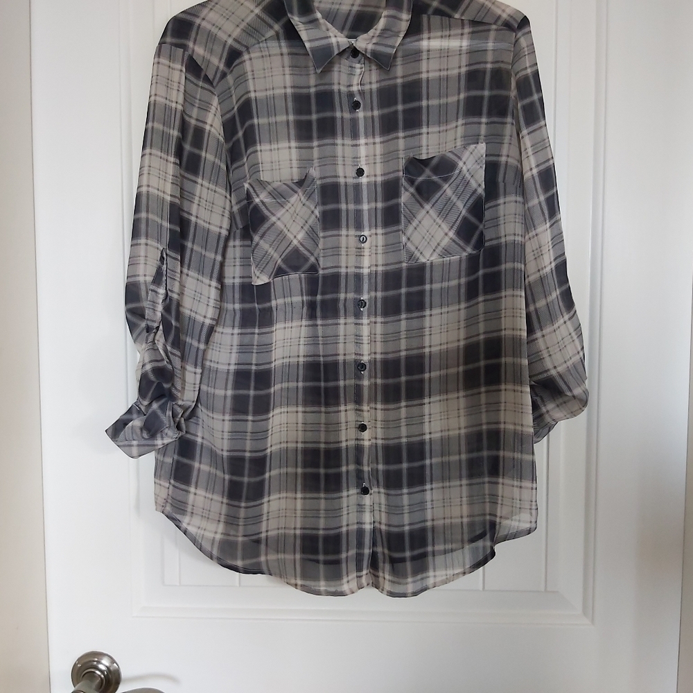 NEW SUSY SHIER PLAID LADIES SHIRT/TUNIC//B2A
